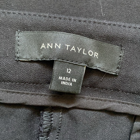12 Ann Taylor Womens High Rise Buttonless Work Skinny Pant in Black - Picture 3 of 7
